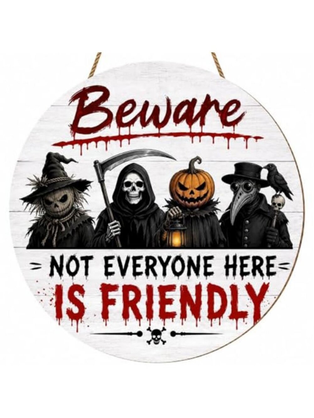 Halloween Door Decor, Halloween Door Sign, 9.84 Inch Wooden Hanging Plaque